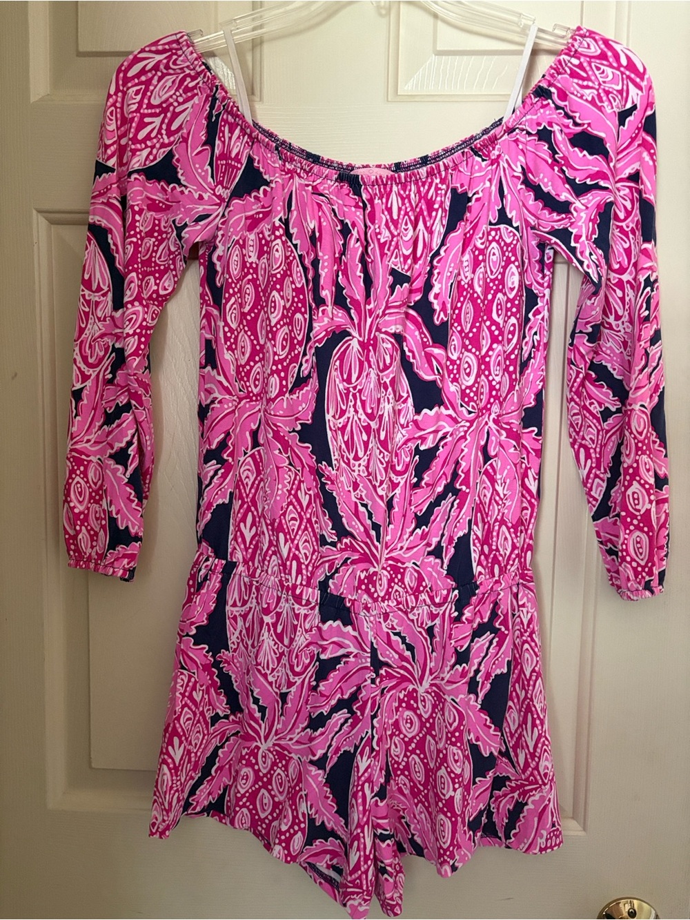 Lilly Pulitzer Size XS Women's Pink and Navy Printed Romper